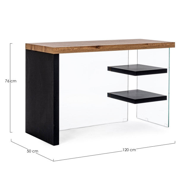 SCRIVANIA 2M LINE WOOD NERO 120X50