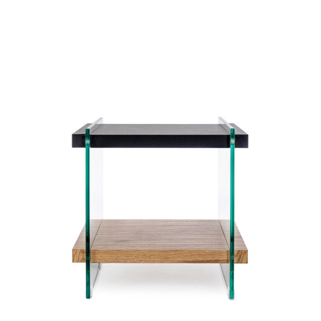 TAVOLINO 2P LINE WOOD NERO 50X50