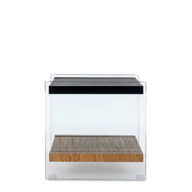 TAVOLINO 2P LINE WOOD NERO 50X50