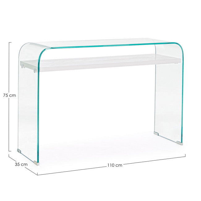 CONSOLLE 2P LINE WOOD BIANCO 110X35