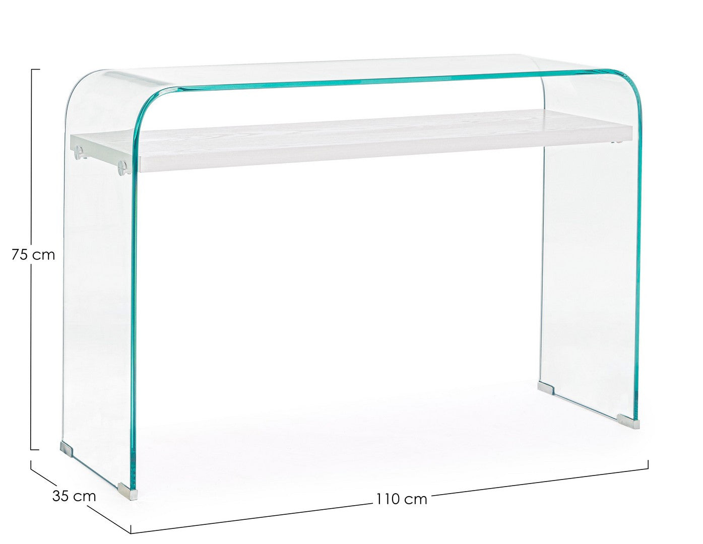 CONSOLLE 2P LINE WOOD BIANCO 110X35