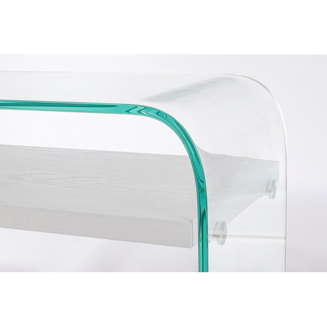 CONSOLLE 2P LINE WOOD BIANCO 110X35