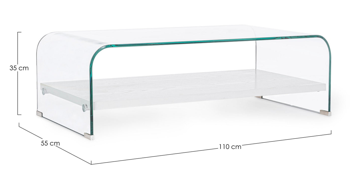 TAVOLINO 2P LINE WOOD BIANCO 110X55