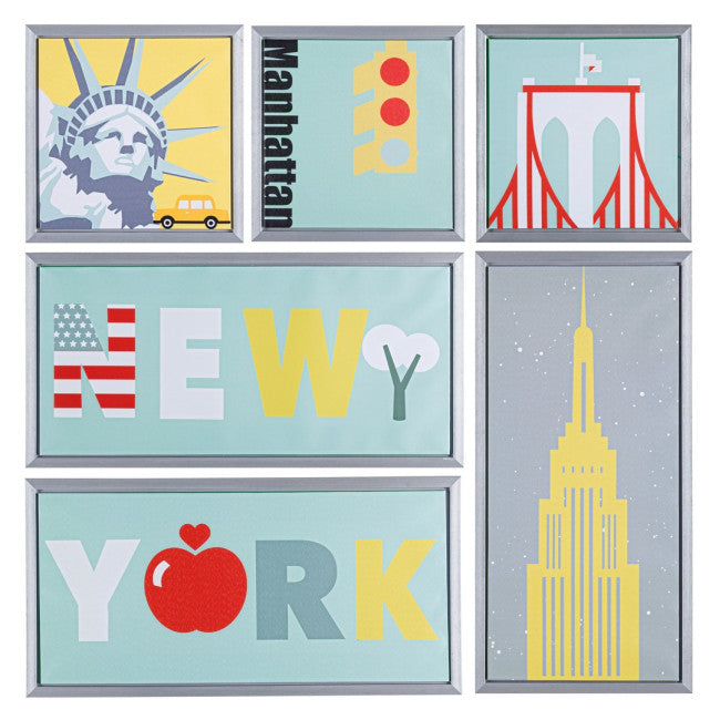SET6 STAMPA SU TELA C-C NEW YORK 90X90