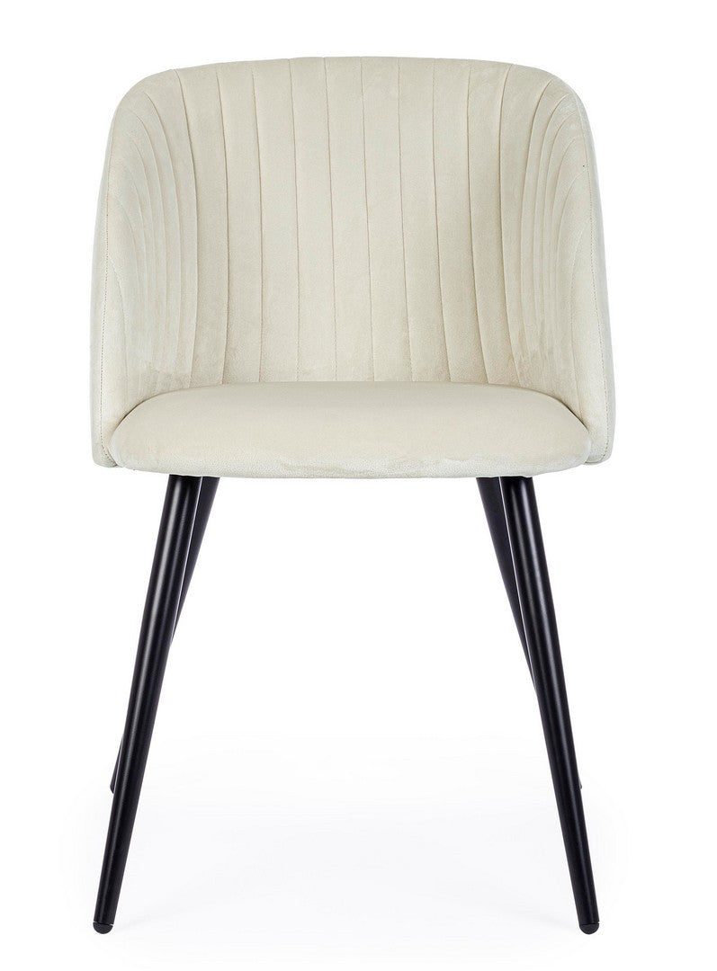 SEDIA QUEEN VELVET BIANCO