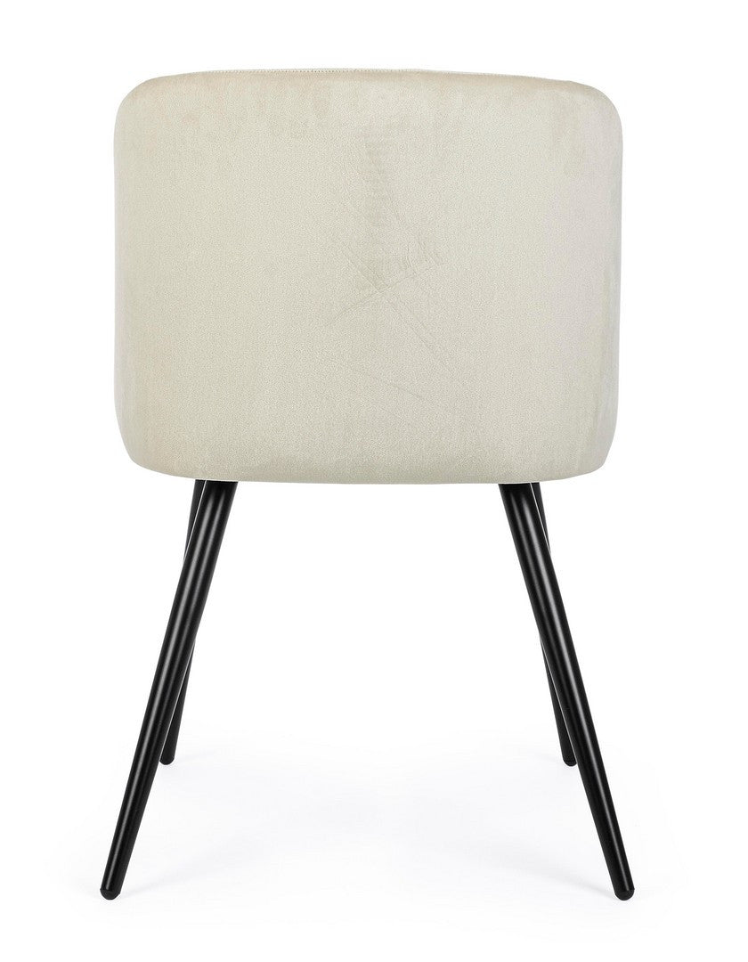 SEDIA QUEEN VELVET BIANCO