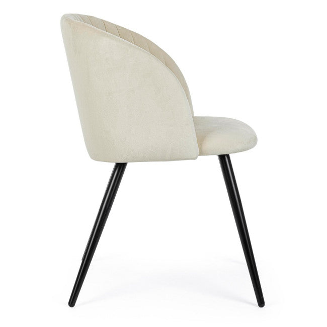 SEDIA QUEEN VELVET BIANCO