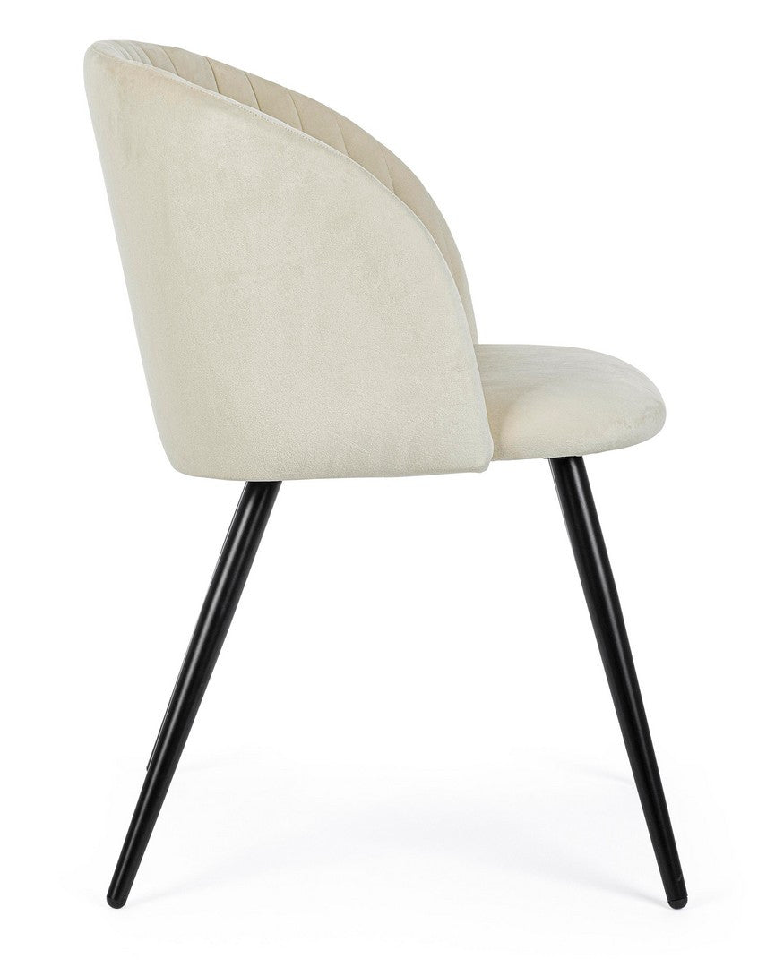 SEDIA QUEEN VELVET BIANCO