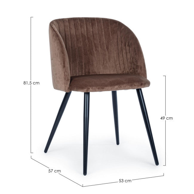 SEDIA QUEEN VELVET RUGGINE