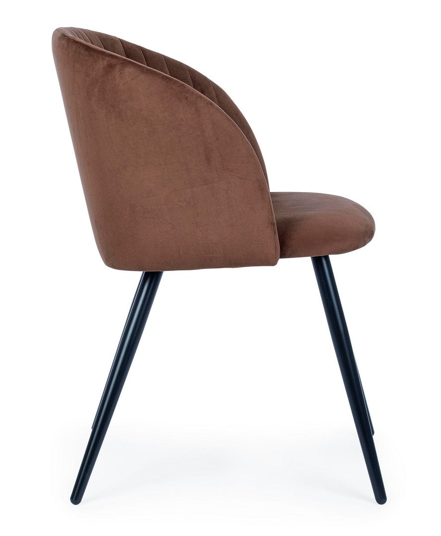 SEDIA QUEEN VELVET RUGGINE