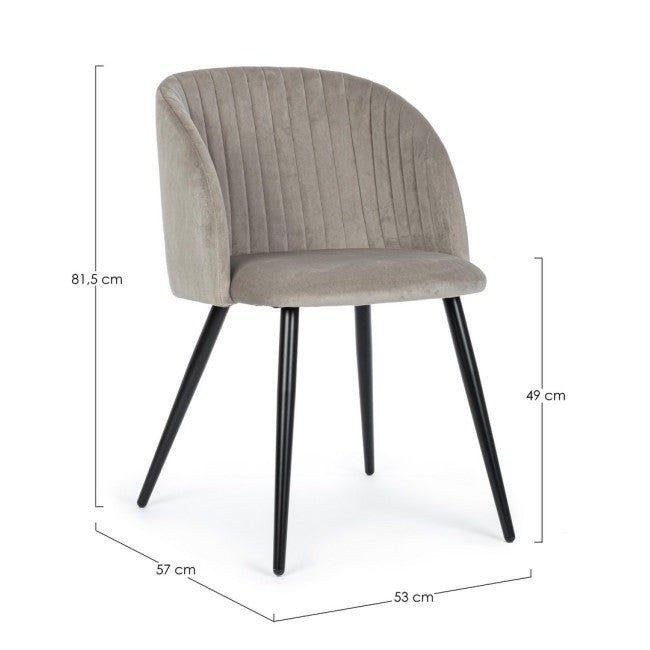 SEDIA QUEEN VELVET TORTORA