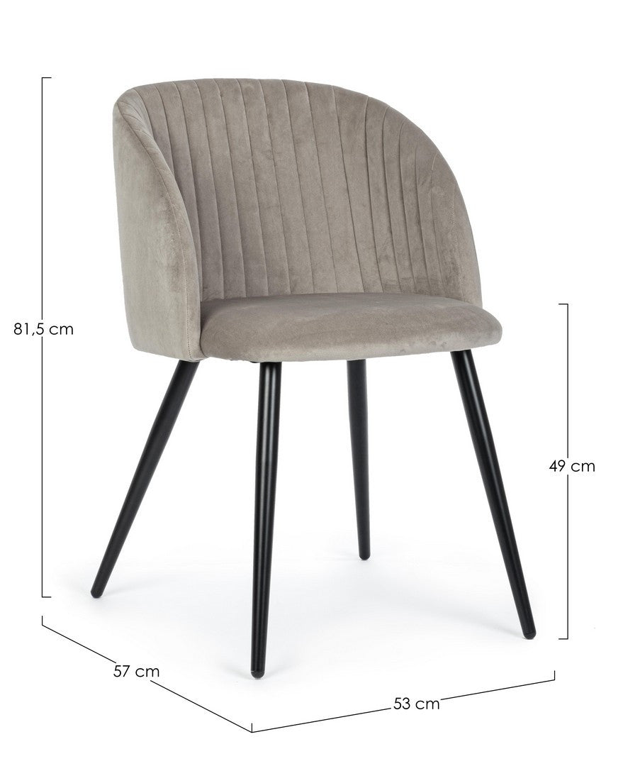 SEDIA QUEEN VELVET TORTORA