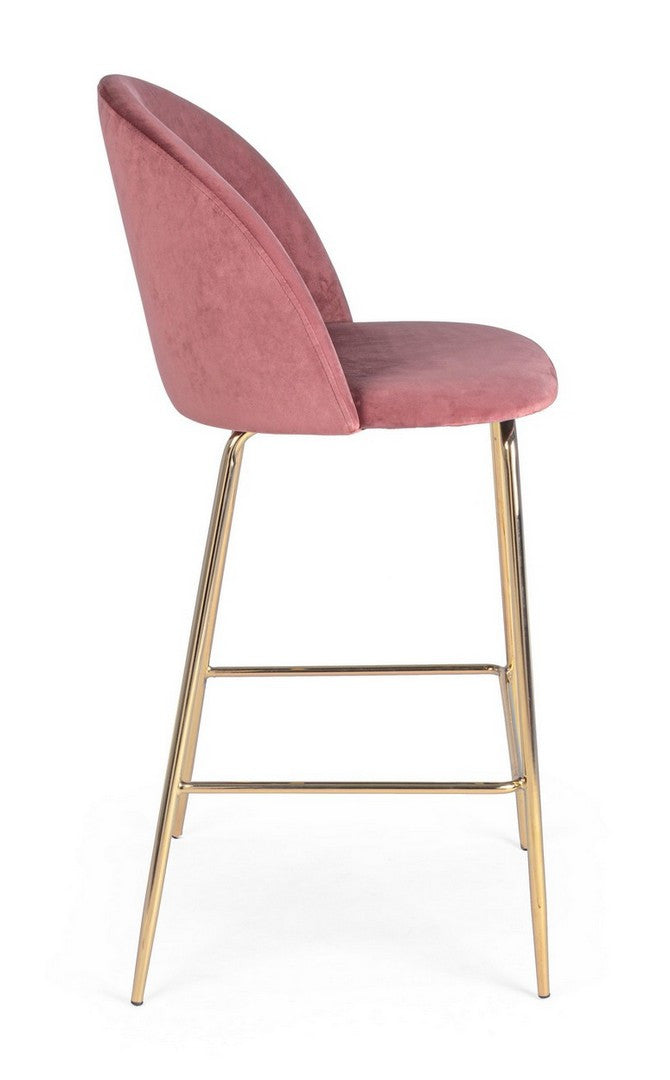 SGABELLO BAR CARRY VELLUTO BLUSH