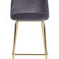 SGABELLO BAR CARRY VELLUTO GRIGIO SCURO