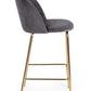 SGABELLO BAR CARRY VELLUTO GRIGIO SCURO