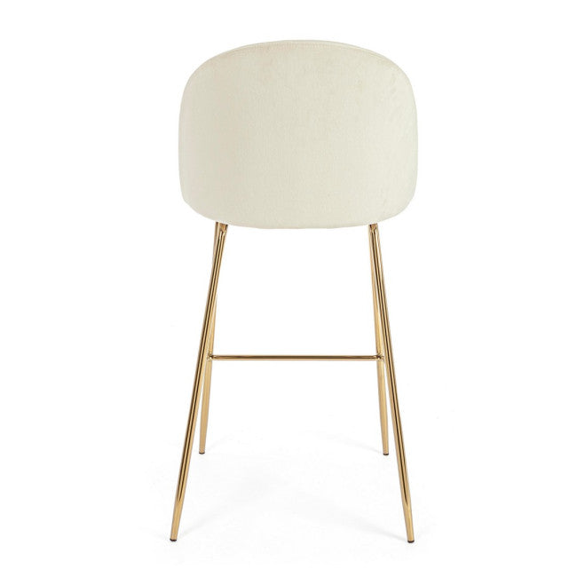 SGABELLO BAR CARRY VELLUTO BIANCO