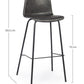 SGABELLO BAR KYRA PU ANTRACITE VINTAGE
