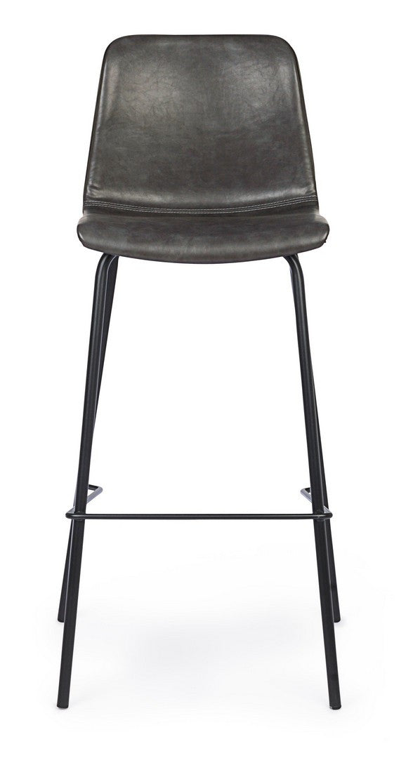 SGABELLO BAR KYRA PU ANTRACITE VINTAGE