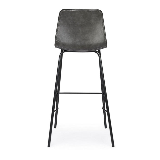 SGABELLO BAR KYRA PU ANTRACITE VINTAGE