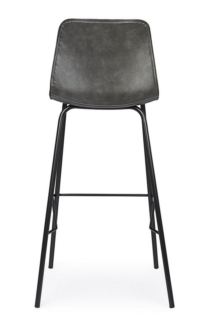 SGABELLO BAR KYRA PU ANTRACITE VINTAGE