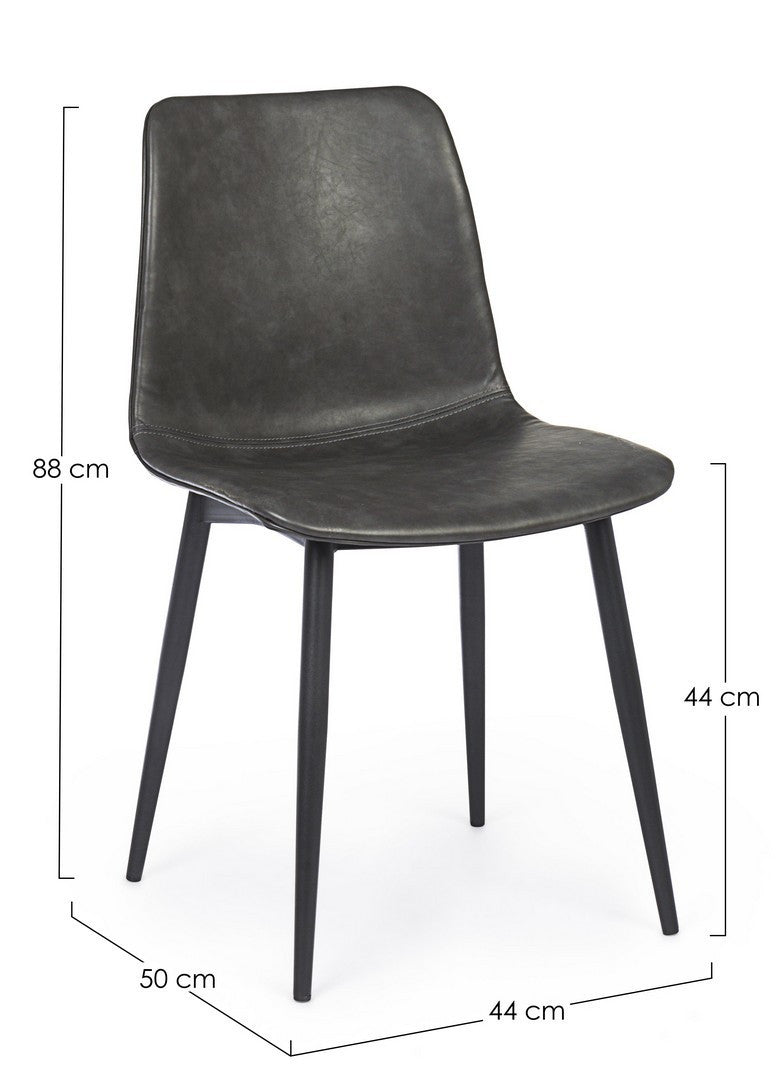 SEDIA KYRA PU ANTRACITE VINTAGE