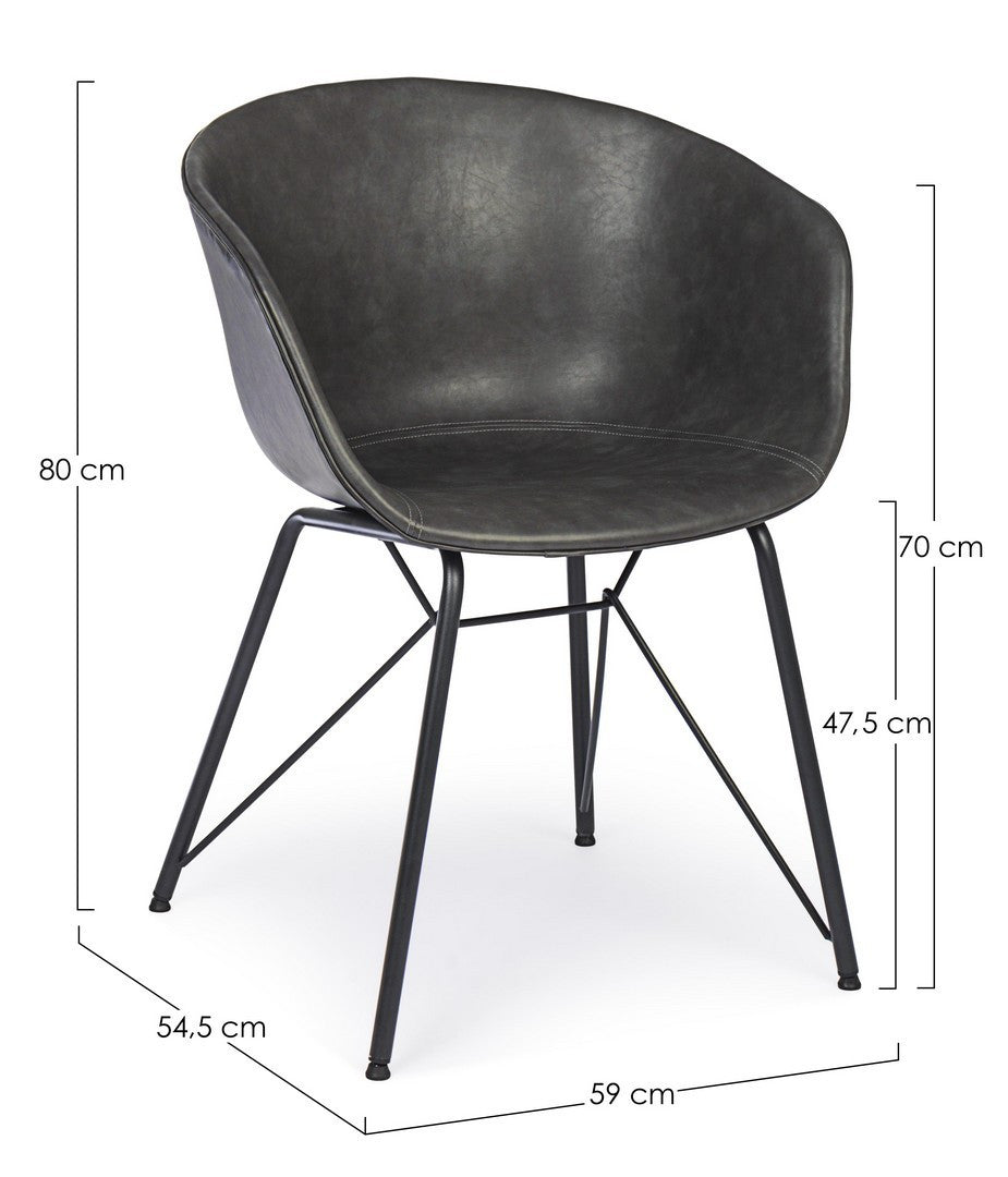 SEDIA WARHOL PU ANTRACITE VINTAGE