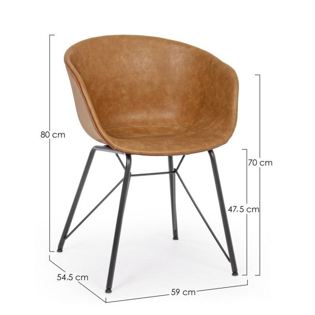 SEDIA WARHOL PU CUOIO VINTAGE