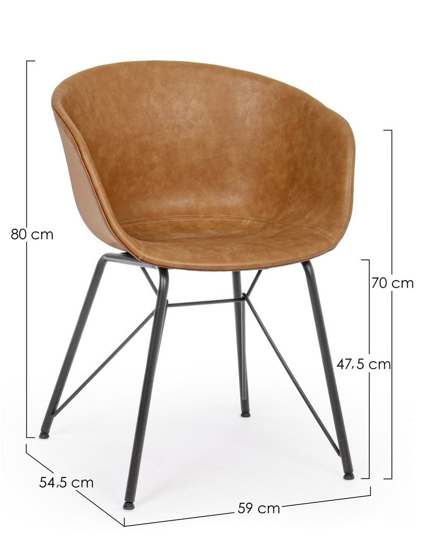 SEDIA WARHOL PU CUOIO VINTAGE