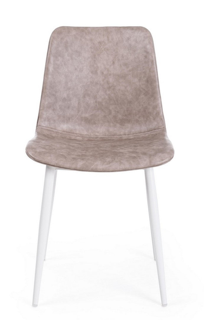 SEDIA KYRA BIANCO PU BEIGE VINTAGE