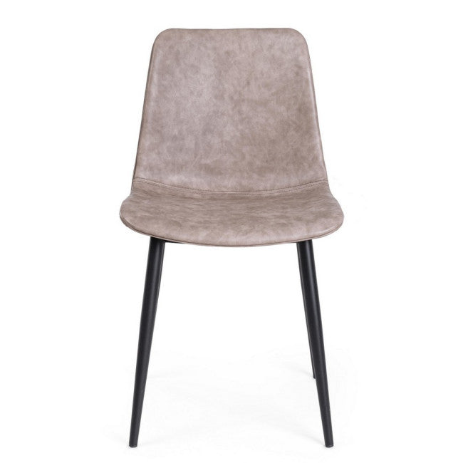 SEDIA KYRA NERO PU BEIGE VINTAGE