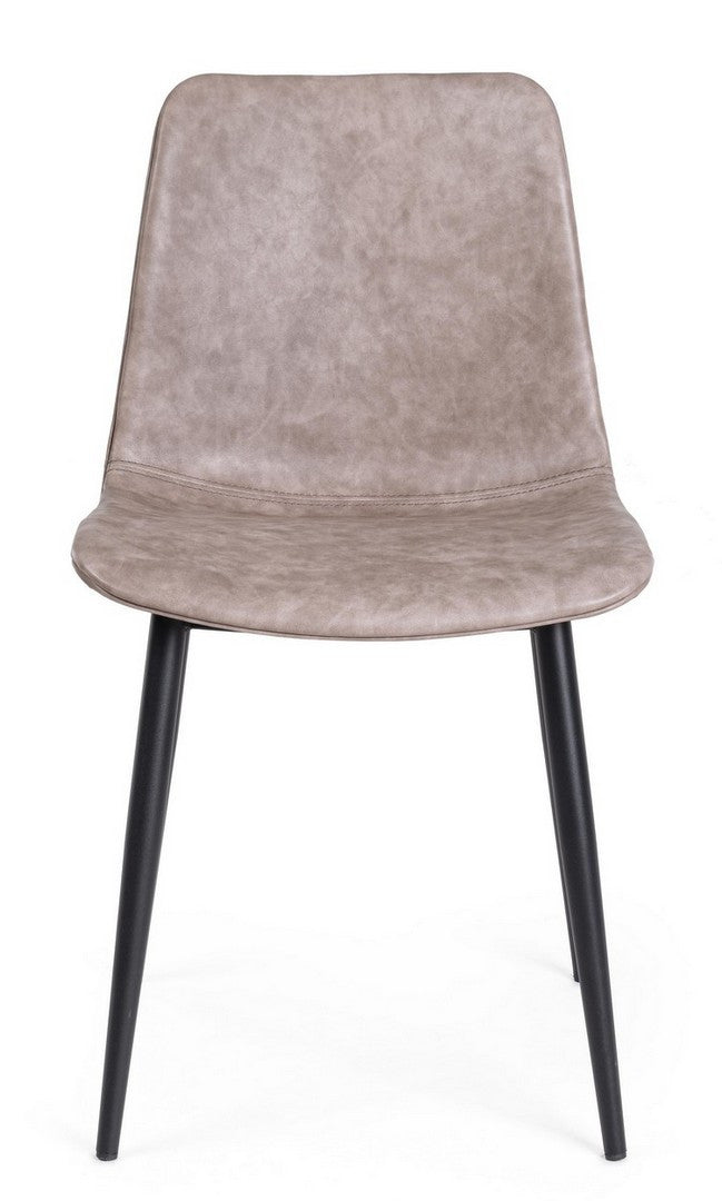 SEDIA KYRA NERO PU BEIGE VINTAGE