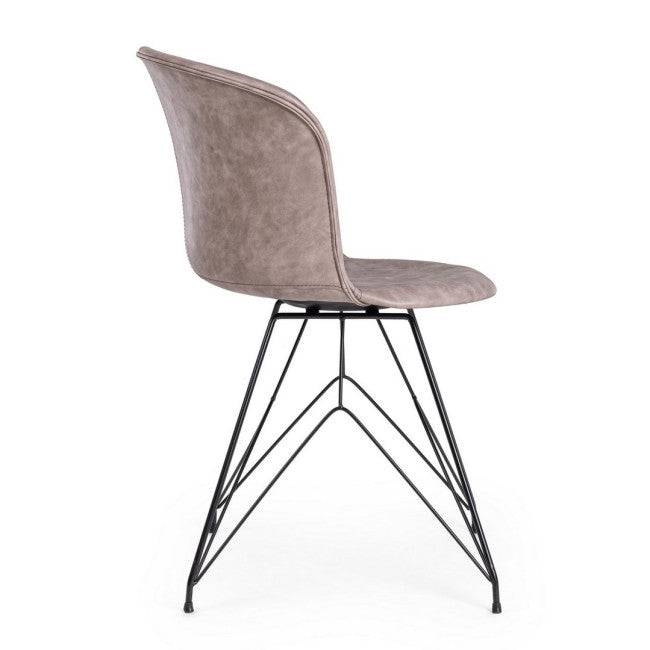 SEDIA LOFT NERO PU BEIGE VINTAGE