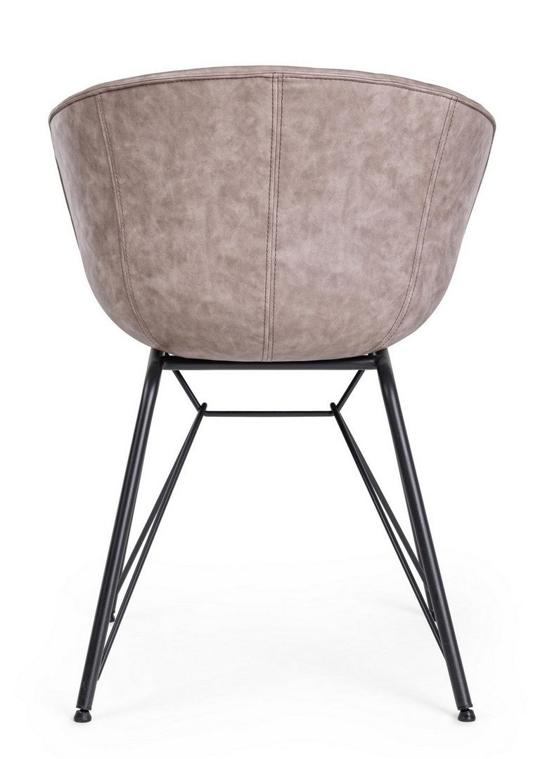 SEDIA WARHOL NERO PU BEIGE VINTAGE