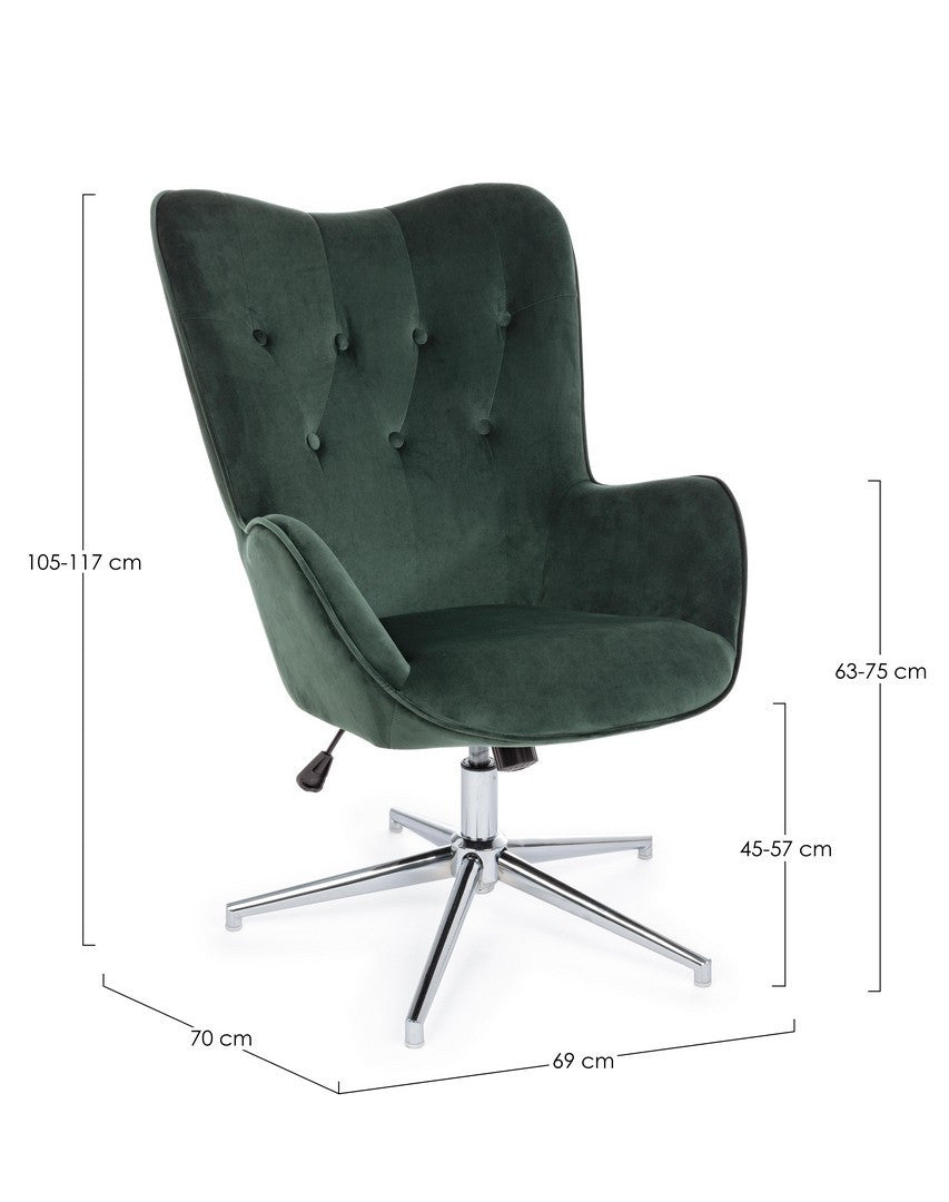 POLTRONA FARIDA VELLUTO VERDE