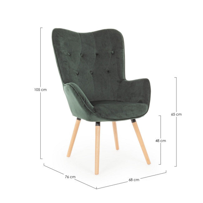 POLTRONA JULIET VELVET VERDE BOSCO