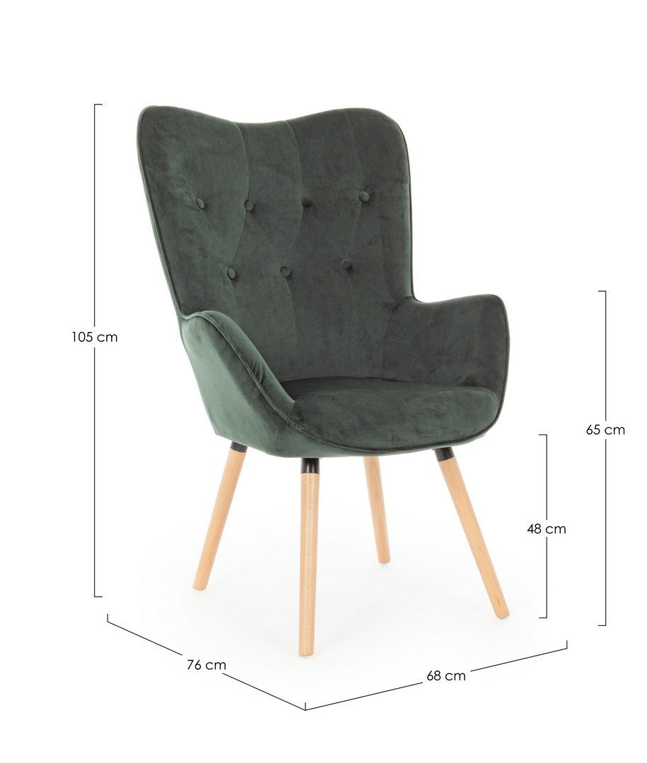 POLTRONA JULIET VELVET VERDE BOSCO