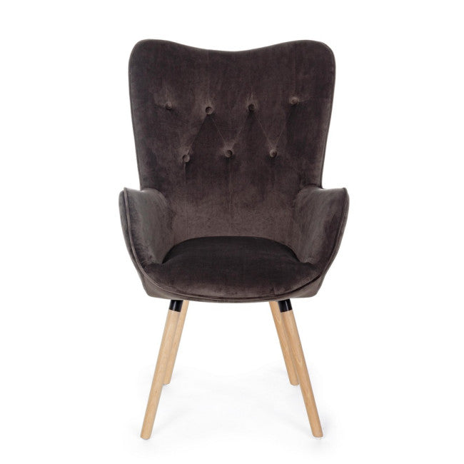 POLTRONA JULIET VELVET GRIGIO MARMOTTA