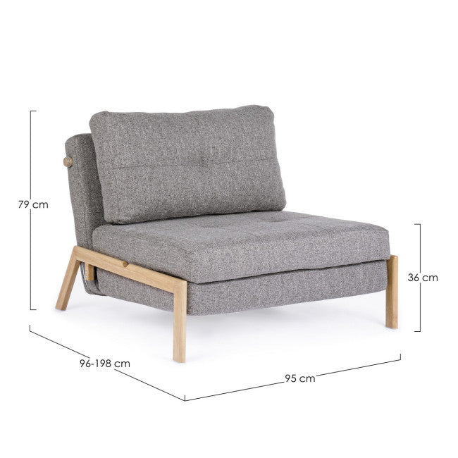 DIVANO LETTO 1P HAYDEN GRIGIO