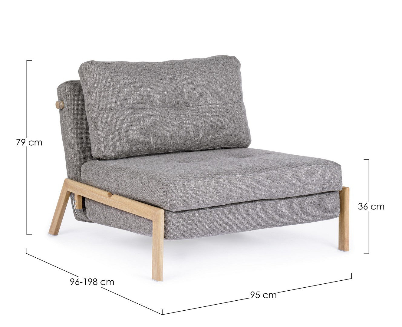 DIVANO LETTO 1P HAYDEN GRIGIO