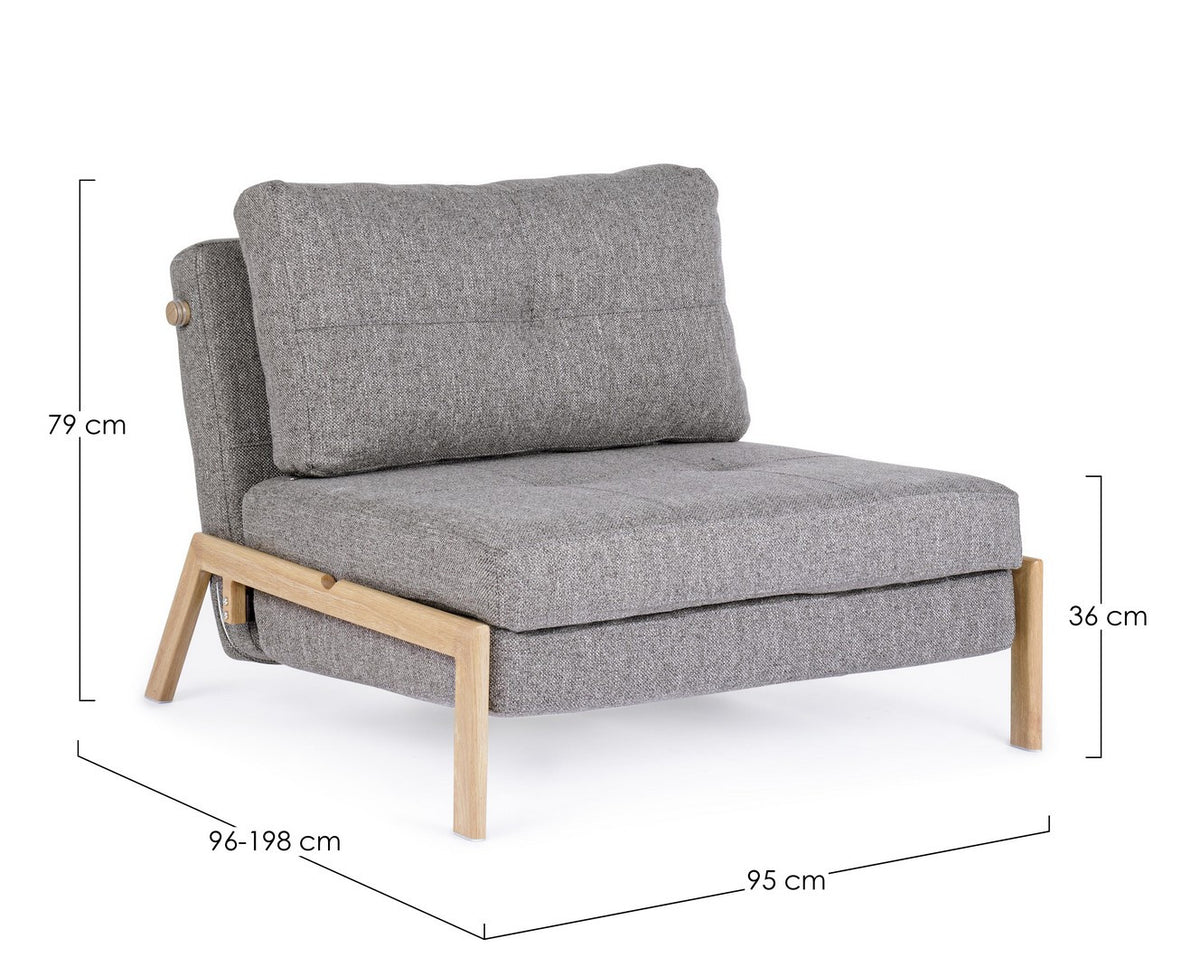 DIVANO LETTO 1P HAYDEN GRIGIO