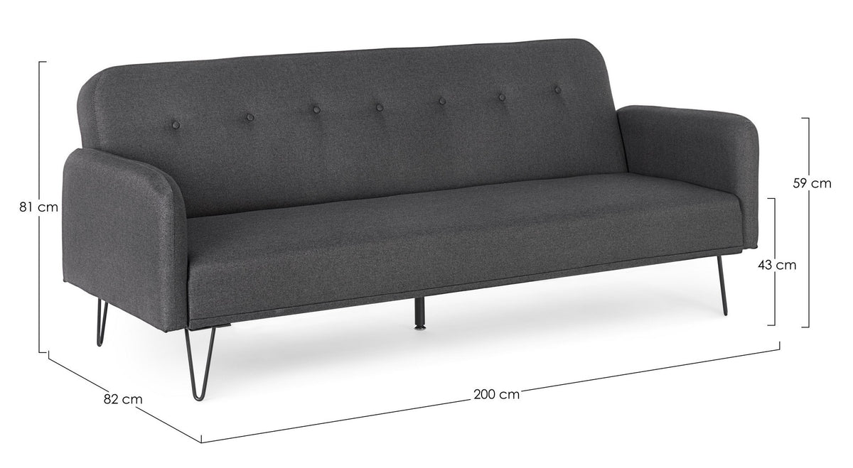 DIVANO LETTO BRIDJET NERO
