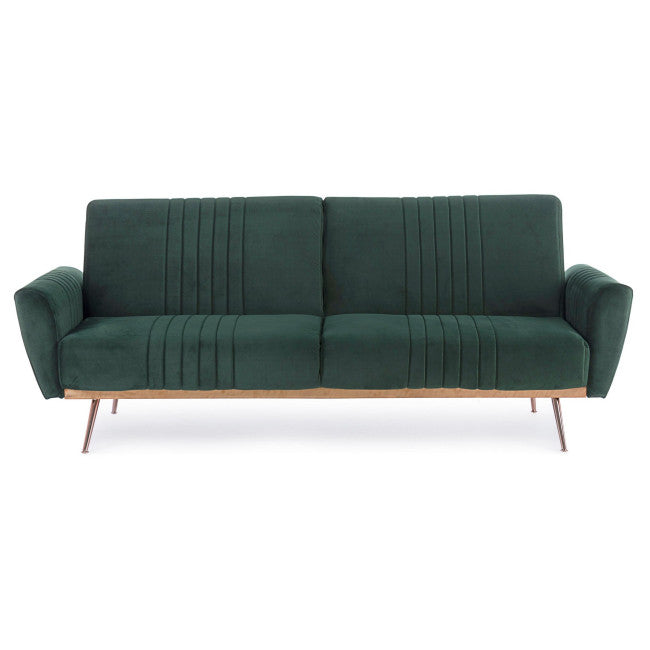 DIVANO LETTO JOHNNY VELLUTO VERDE SCURO