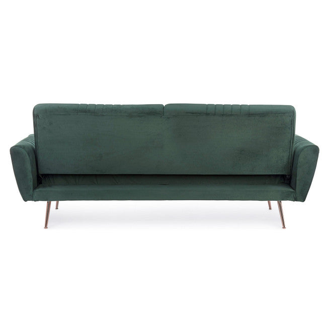 DIVANO LETTO JOHNNY VELLUTO VERDE SCURO