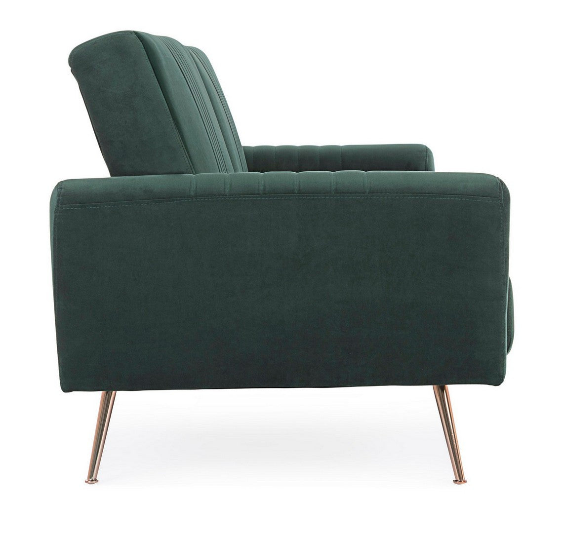 DIVANO LETTO JOHNNY VELLUTO VERDE SCURO
