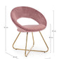 POLTRONA VANITY ORO VELLUTO ROSA