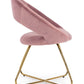POLTRONA VANITY ORO VELLUTO ROSA