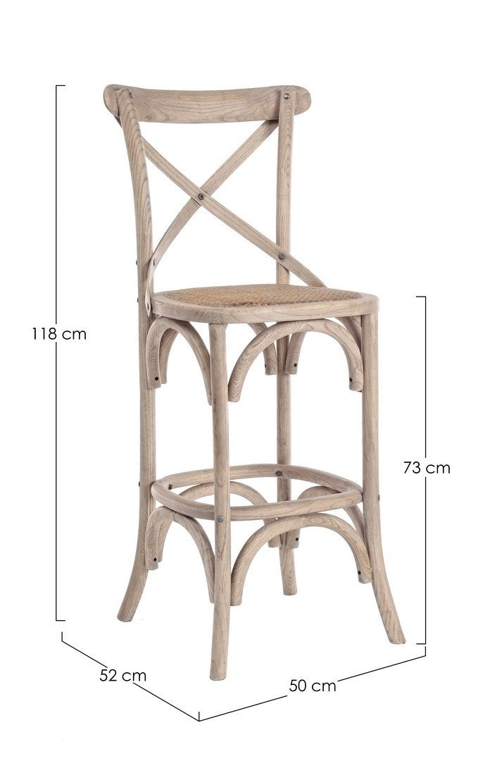 SGABELLO BAR CROSS GRIGIO NATURALE