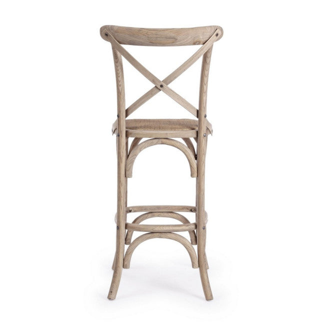 SGABELLO BAR CROSS GRIGIO NATURALE