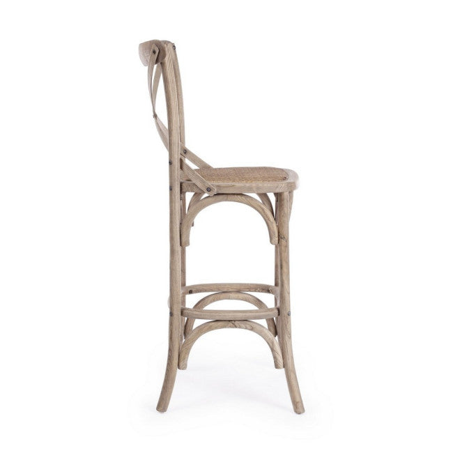 SGABELLO BAR CROSS GRIGIO NATURALE