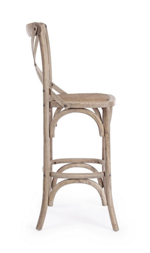 SGABELLO BAR CROSS GRIGIO NATURALE